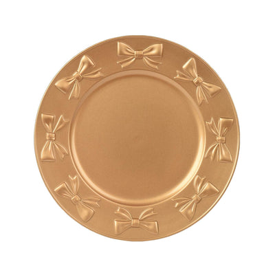 Decoris Grundplatte mit Schleifendesign ã˜33cm Kunststoff gold
