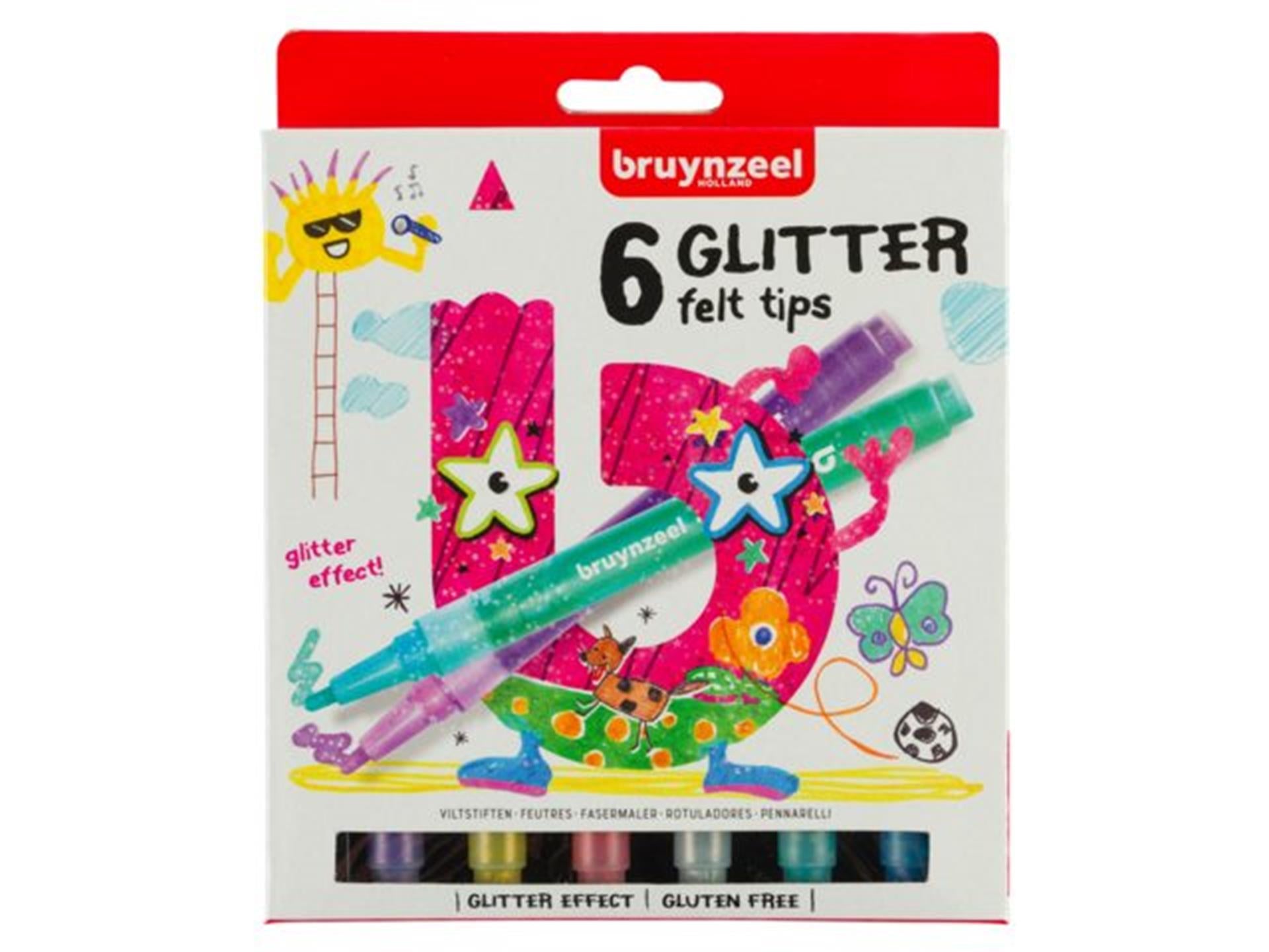 Bruynzeel 6 Glitzer-Filzstifte