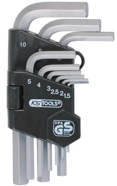 KS -Werkzeuge Winkelschlüssel Sechseck -Socket 9 PCs.