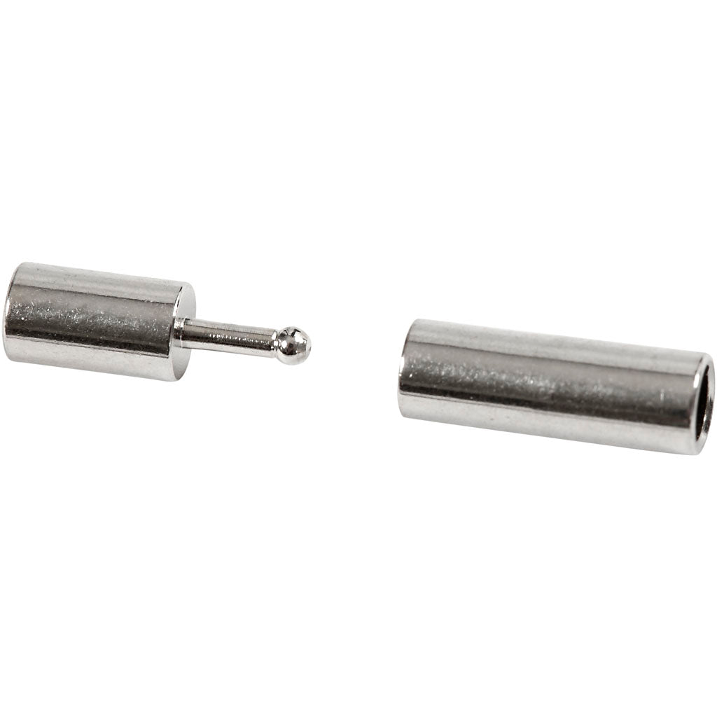 Creativ Company Magnetverschluss, Größe 3x14 mm, Lochgröße 2 mm, versilbert, 40 Stück 1 Box