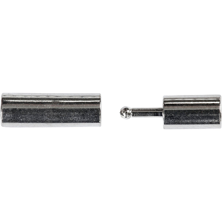 Creativ Company Magnetverschluss, Größe 3x14 mm, Lochgröße 2 mm, versilbert, 40 Stück 1 Box