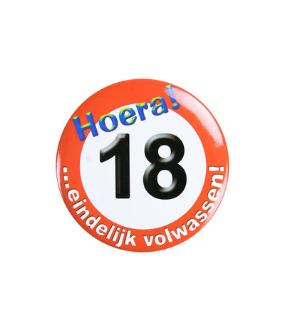 Paperdreams Button klein – 18 Jahre Verkehrsschild