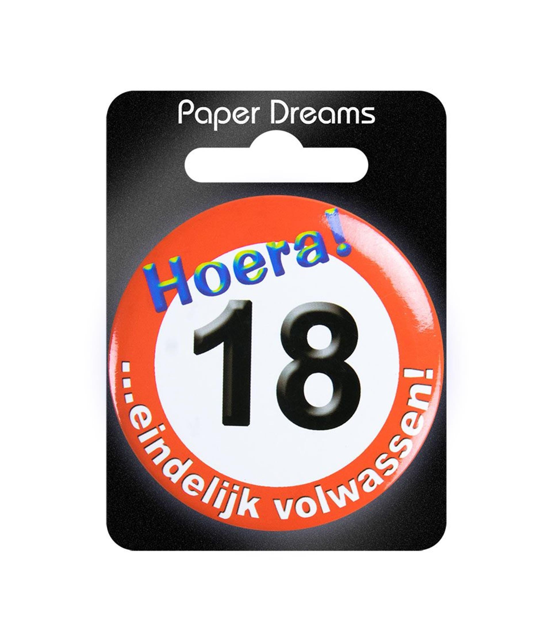Paperdreams Button klein – 18 Jahre Verkehrsschild