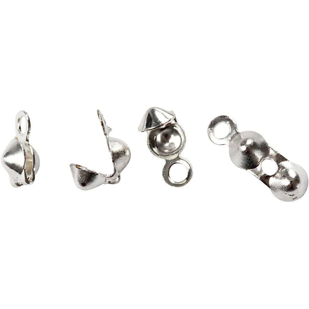 Creativ Firmenumhang, L: 8 mm, D 3 mm, versilbert, 100 Stück 1 Box