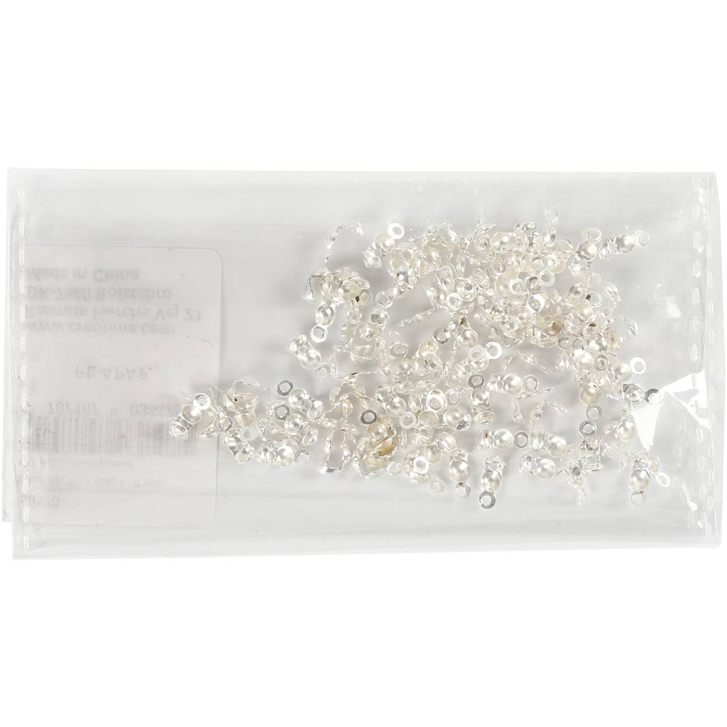 Creativ Firmenumhang, L: 8 mm, D 3 mm, versilbert, 100 Stück 1 Box