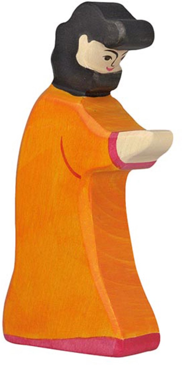Holztiger Weihnachten - Joseph orange - 11x3x18cm - Holzfigur - handgefertigt