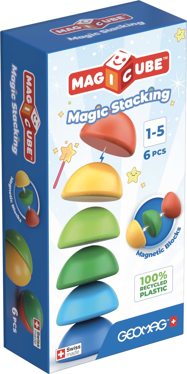 Geomag magicube recycling – magnetische Bausteine – 6-teilig – ab 1 Jahr