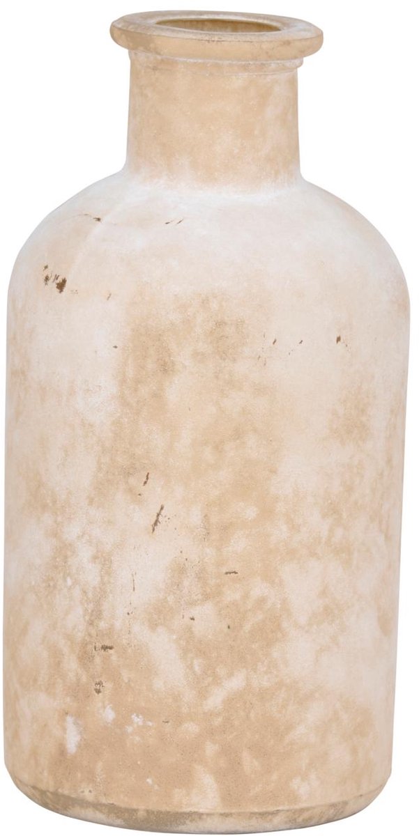 Arti casa dekorative Vase – beige Vase für die Innendekoration – moderne Vase für Blumen und Accessoires – ø6,5 x 13 cm – beige und weiß