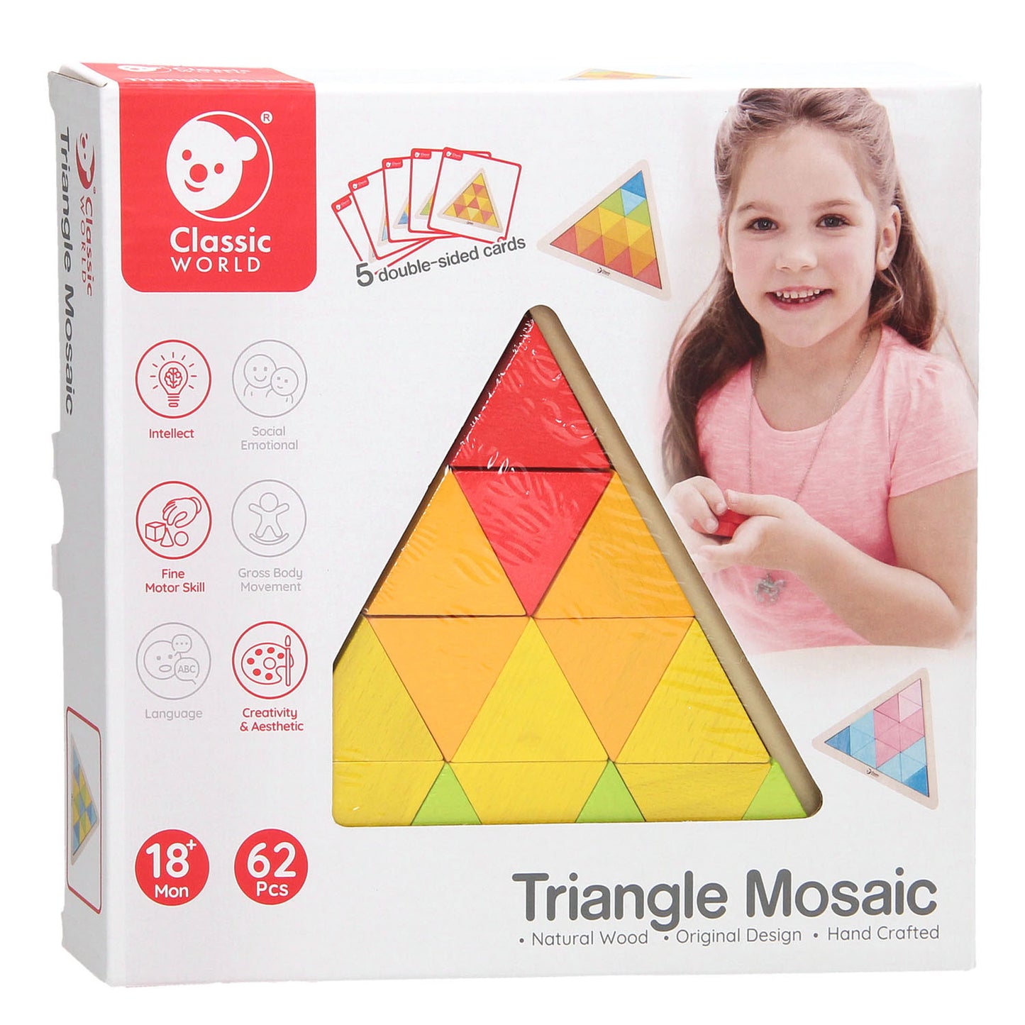 Klassiker World World Wooden Mosaic Puzzle, 67st.