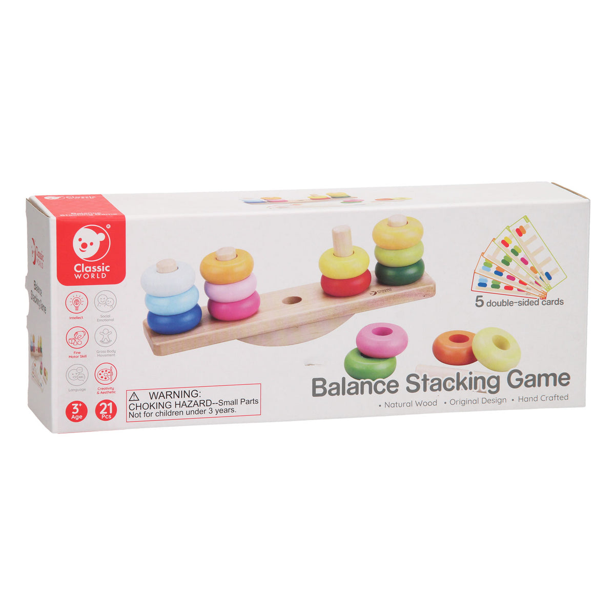 Klassiker World World Wooden Balance Stapel Game, 26dlg.