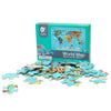 Klassisches Welt-Holzpuzzle Weltkarte, 48 Teile.