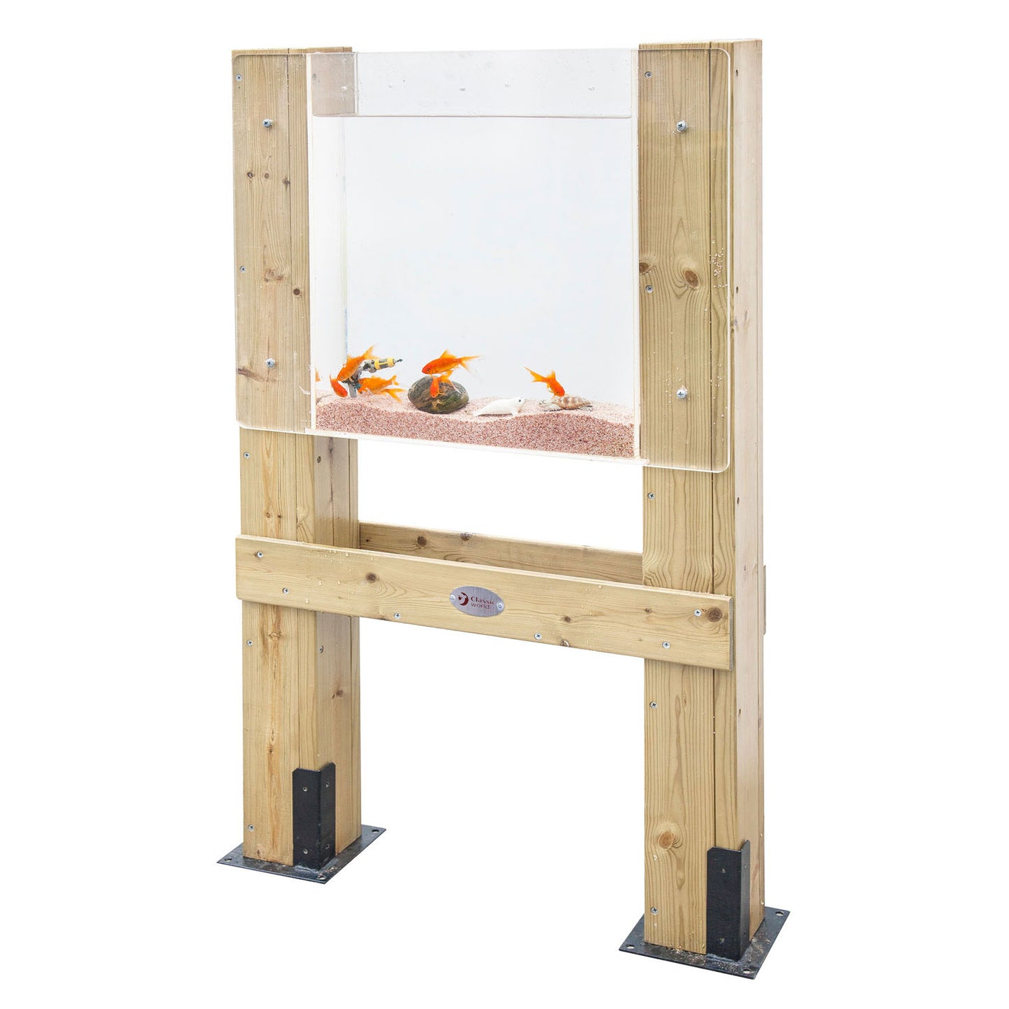 Klassische Welt der Welt Holz Wasserbak Pflanzen Fische