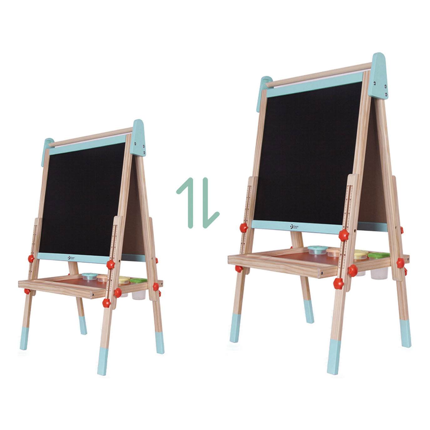 Klassischer Welt -Holzmagnet und Blackboard 2in1, 39dlg.