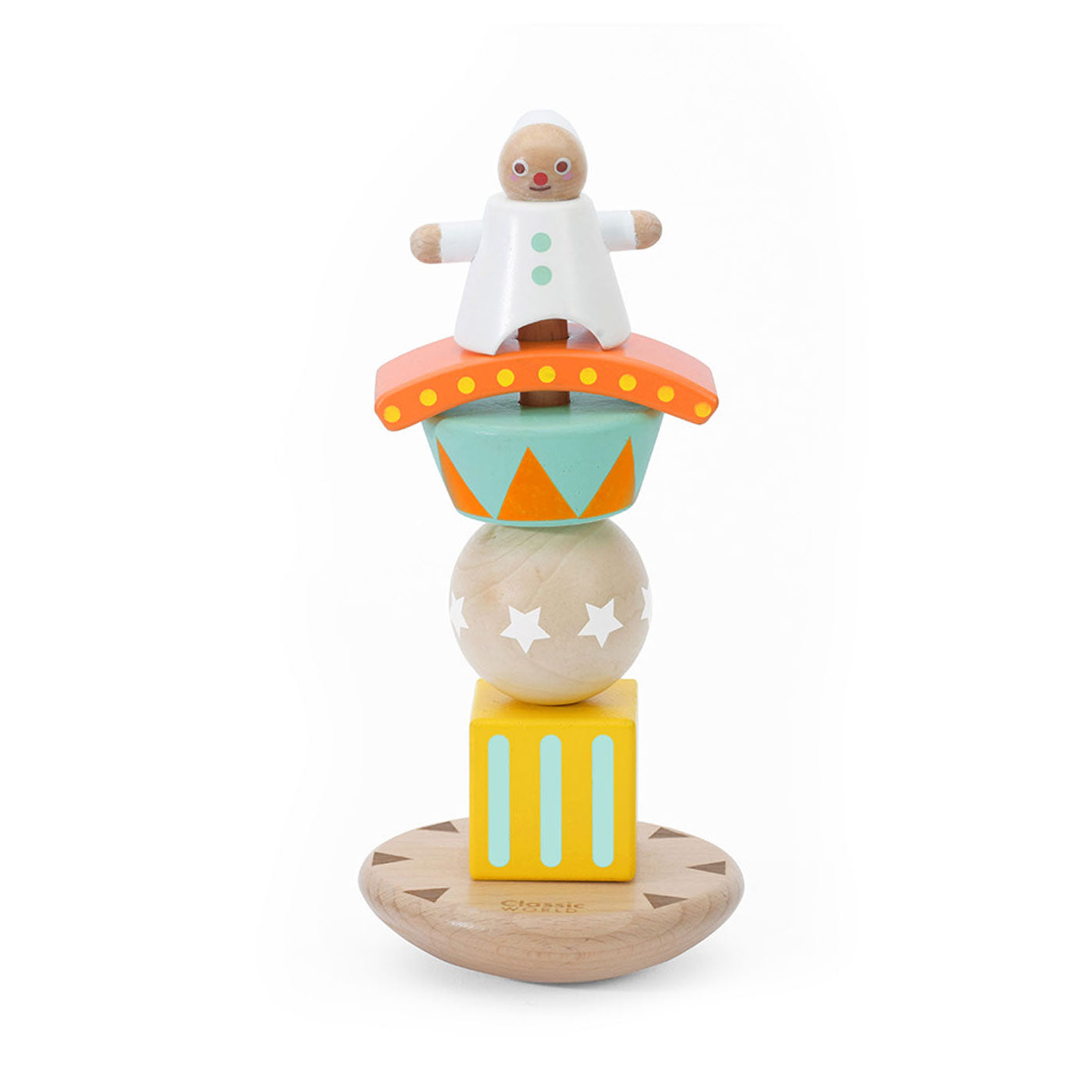 Klassischer Welt der Welt -Holzstapel und Balanspel Clown, 6dlg.