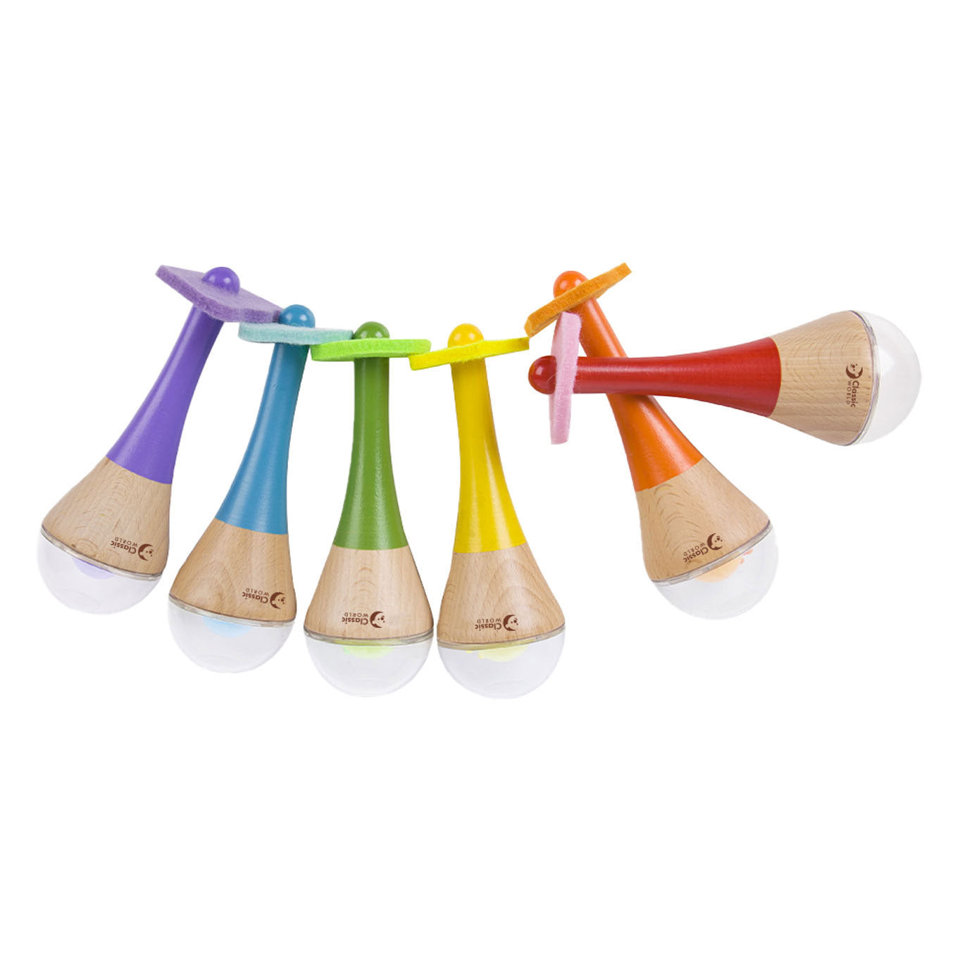 Klassische Welt der Welt Holz Regenbogen Maracas