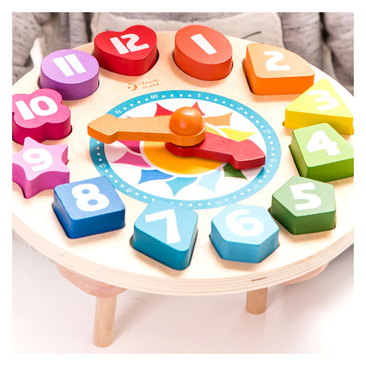 Klassische Welt-Welt-Holzlernuhr mit Formen Tic-Tac, 15dlg.
