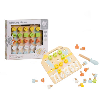 Klassiker World World Wooden Screw Board -Koordinierungsspiel, 27dlg.