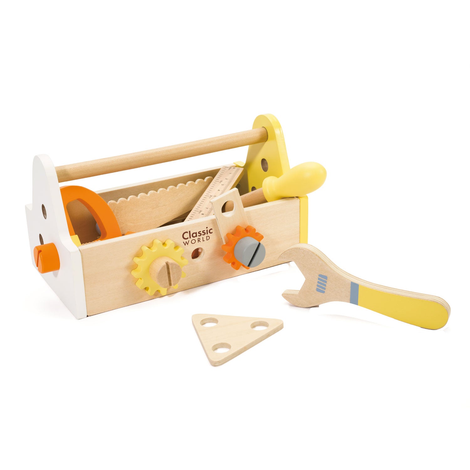 Klassiker World World Wooden Timmermanset mit Toolbox, 18dlg.