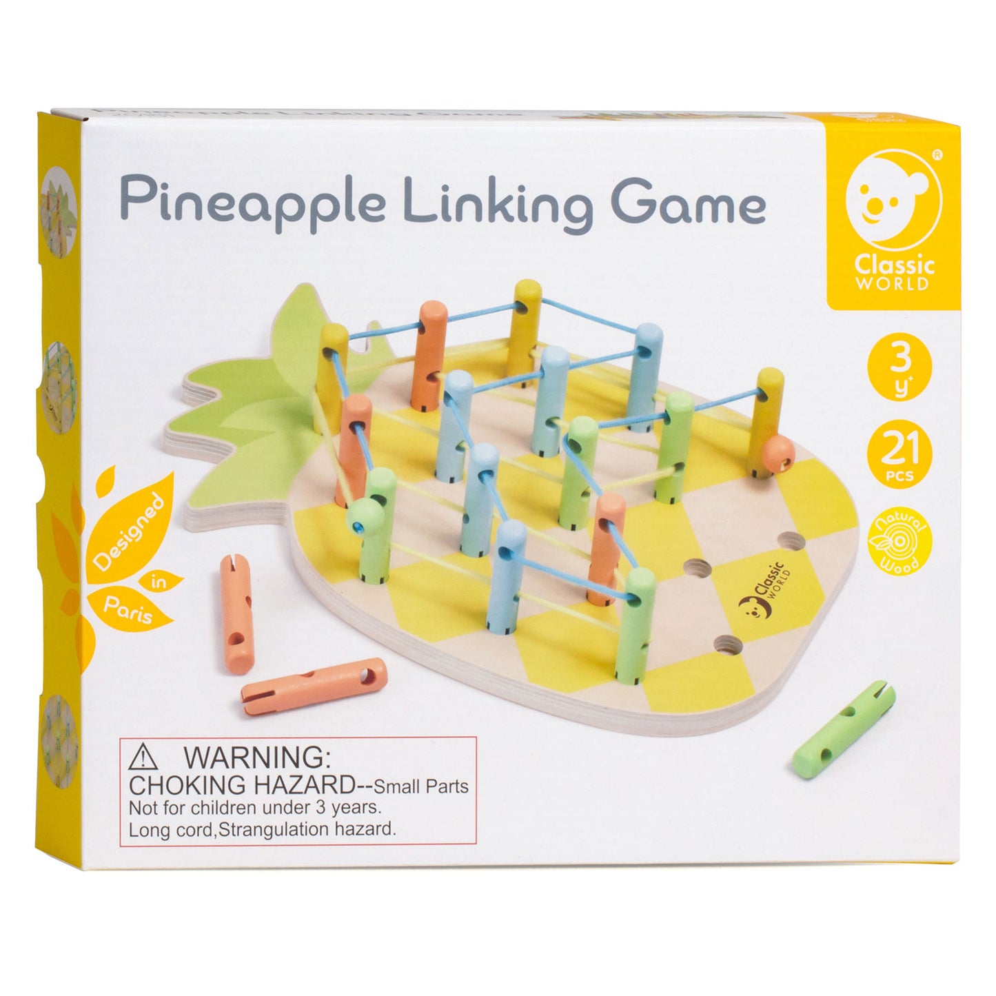 Klassiker World World Wooden Ananas Connecting Game, 21DLG.