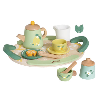 Klassiker World World Wooden Vintage Tee Set mit Tablett, 14dlg.
