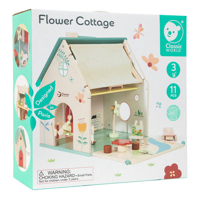 Klassiker World World Wooden Dollhouse mit Garten, 10dlg.