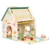 Klassiker World World Wooden Dollhouse mit Garten, 10dlg.