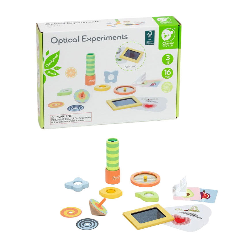 Klassische Welt der Welt optische Experimente Holzspiel Set, 16dlg.