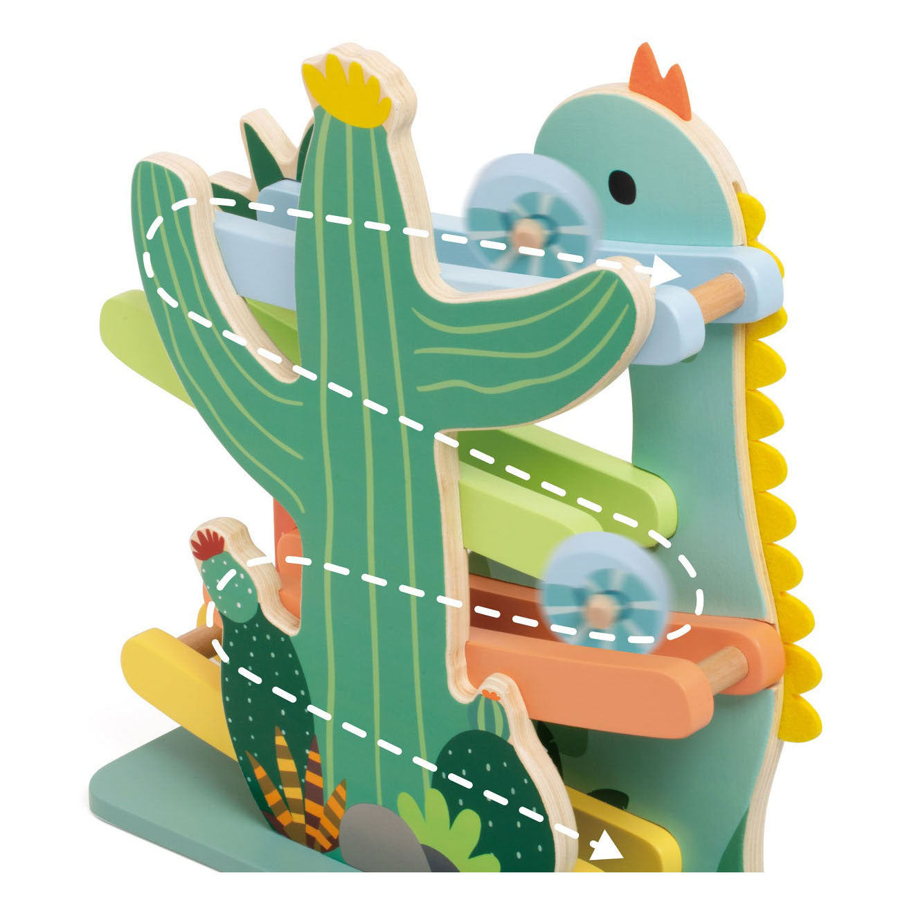 Klassische Welt der Welt Holz Ballenbaan Dinosaurus, 4dlg.