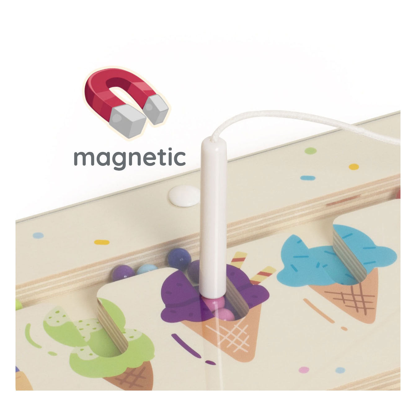 Klassische Welt Welt Holzfarbe Matchspiel Eis magnetisch