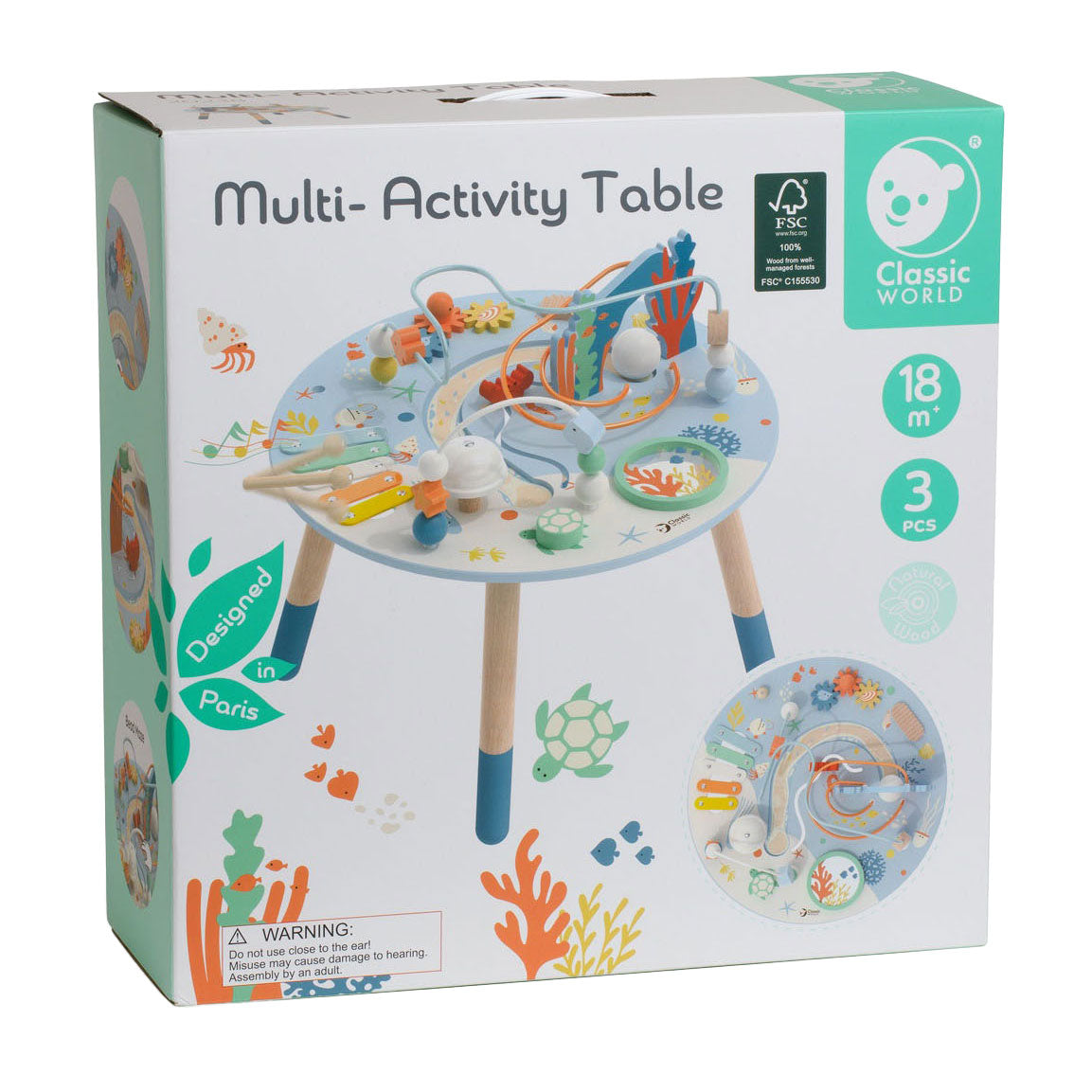 Klassische Welt der Welt Wooden Activity Tisch Unterwasserwelt, 3DLG.