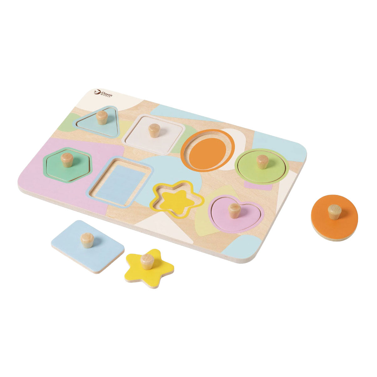 Klassische Welt Welt Holz Stud Puzzle Formen, 8tlg.