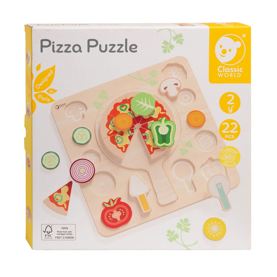 Klassische Welt -Welt -Holzform Pizzel Pizza, 22st.