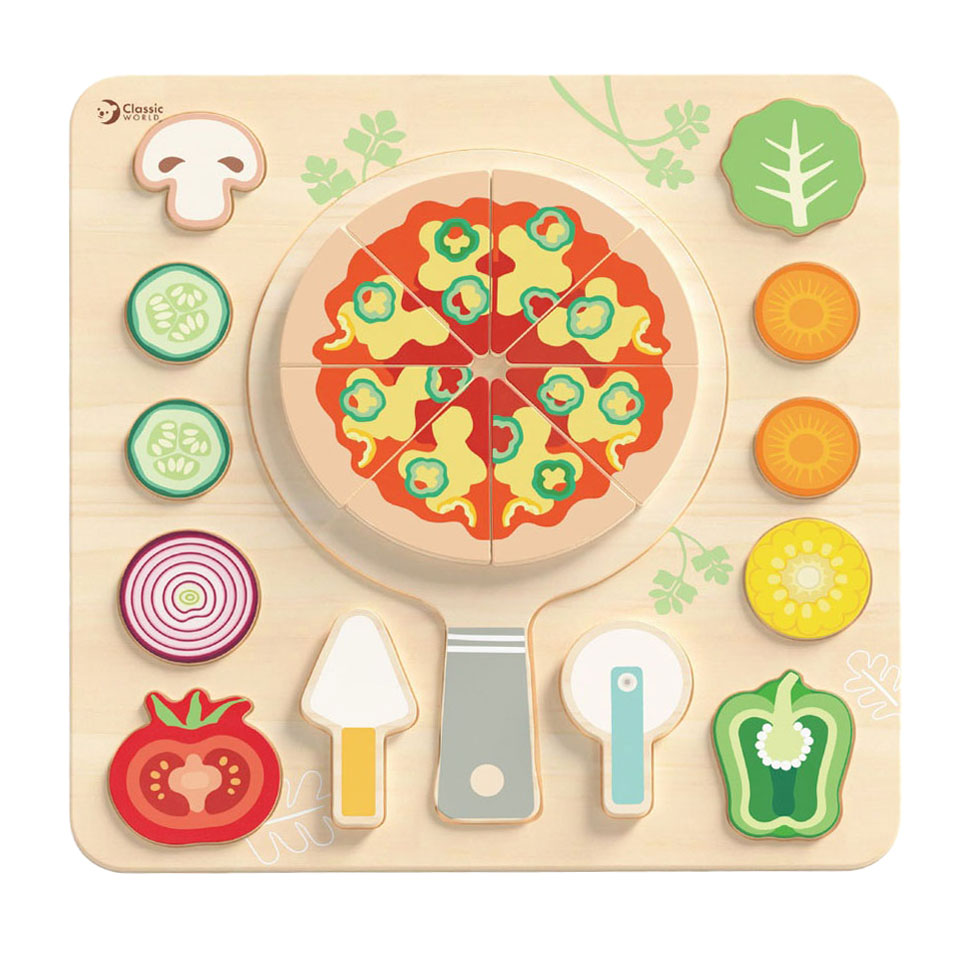 Klassische Welt -Welt -Holzform Pizzel Pizza, 22st.
