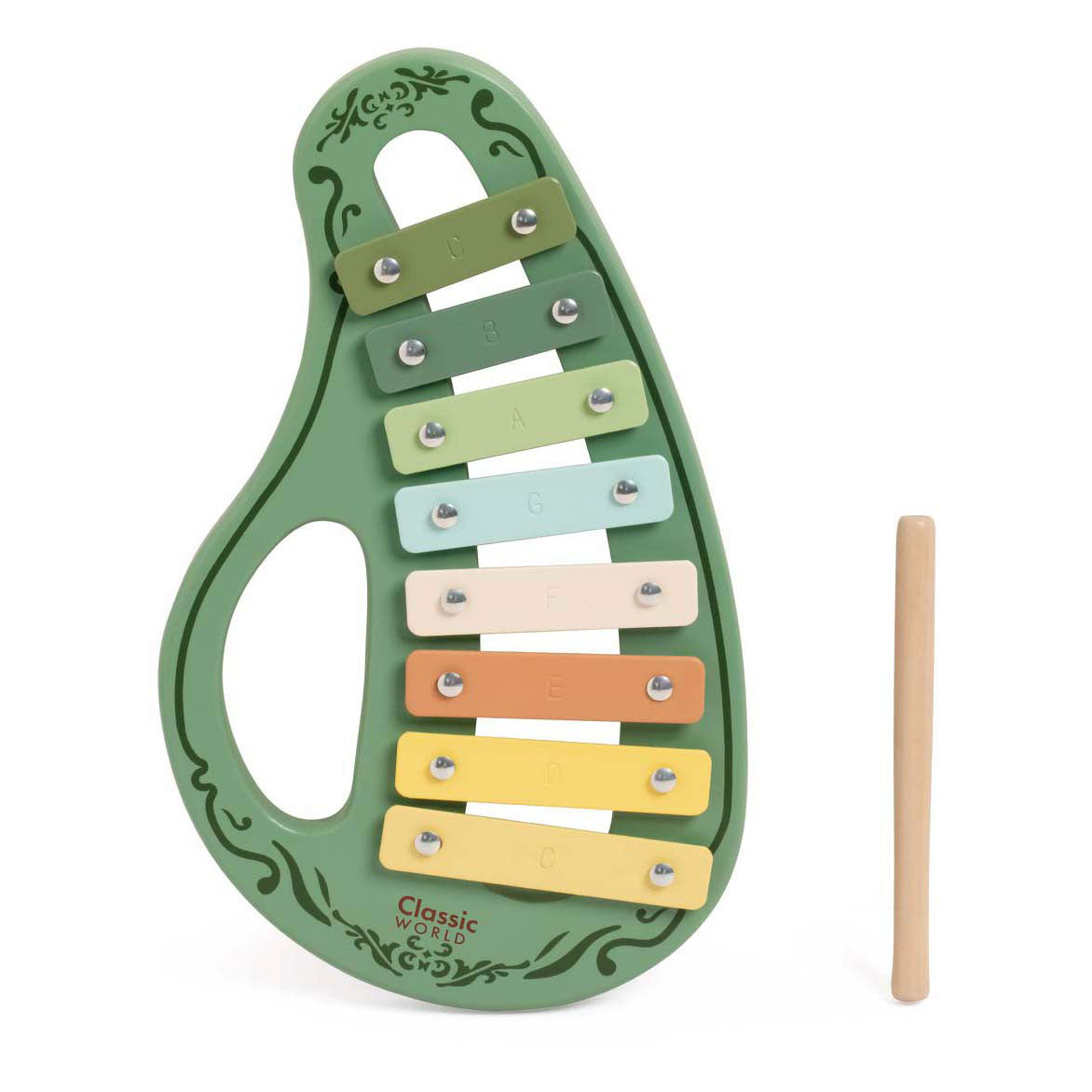 Klassische Welt Holz Vintage Xylophon Green 2dlg.