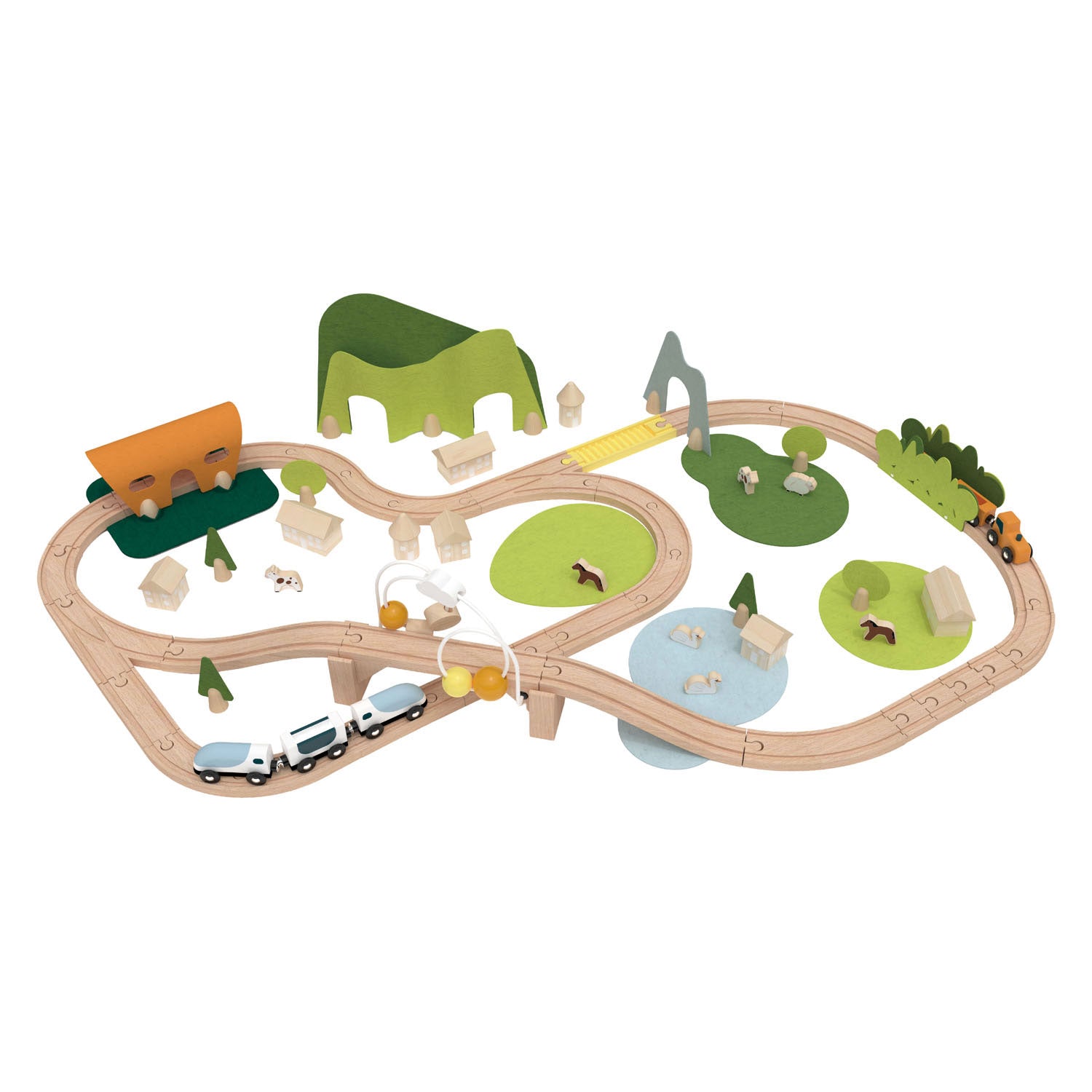 Classic World Eisenbahnset Natur - 100 Teile.