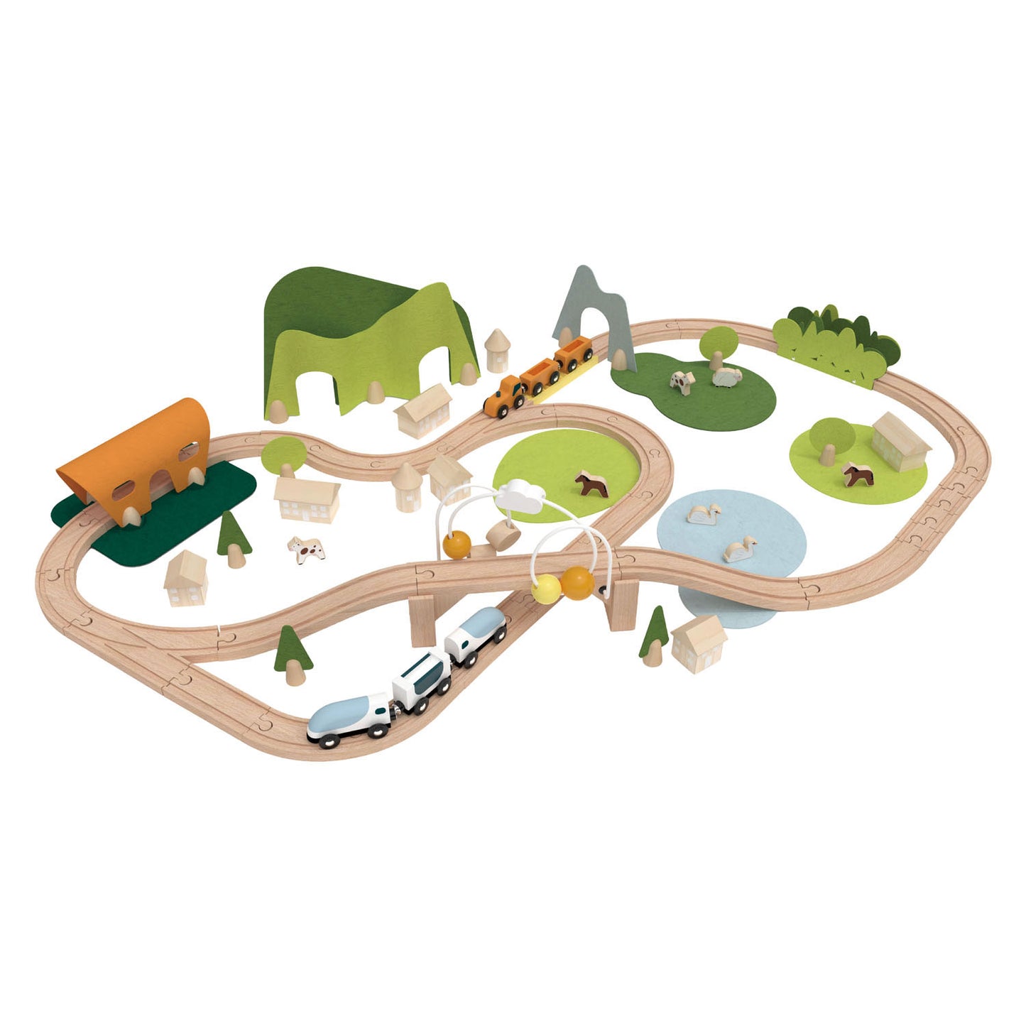 Classic World Eisenbahnset Natur - 100 Teile.