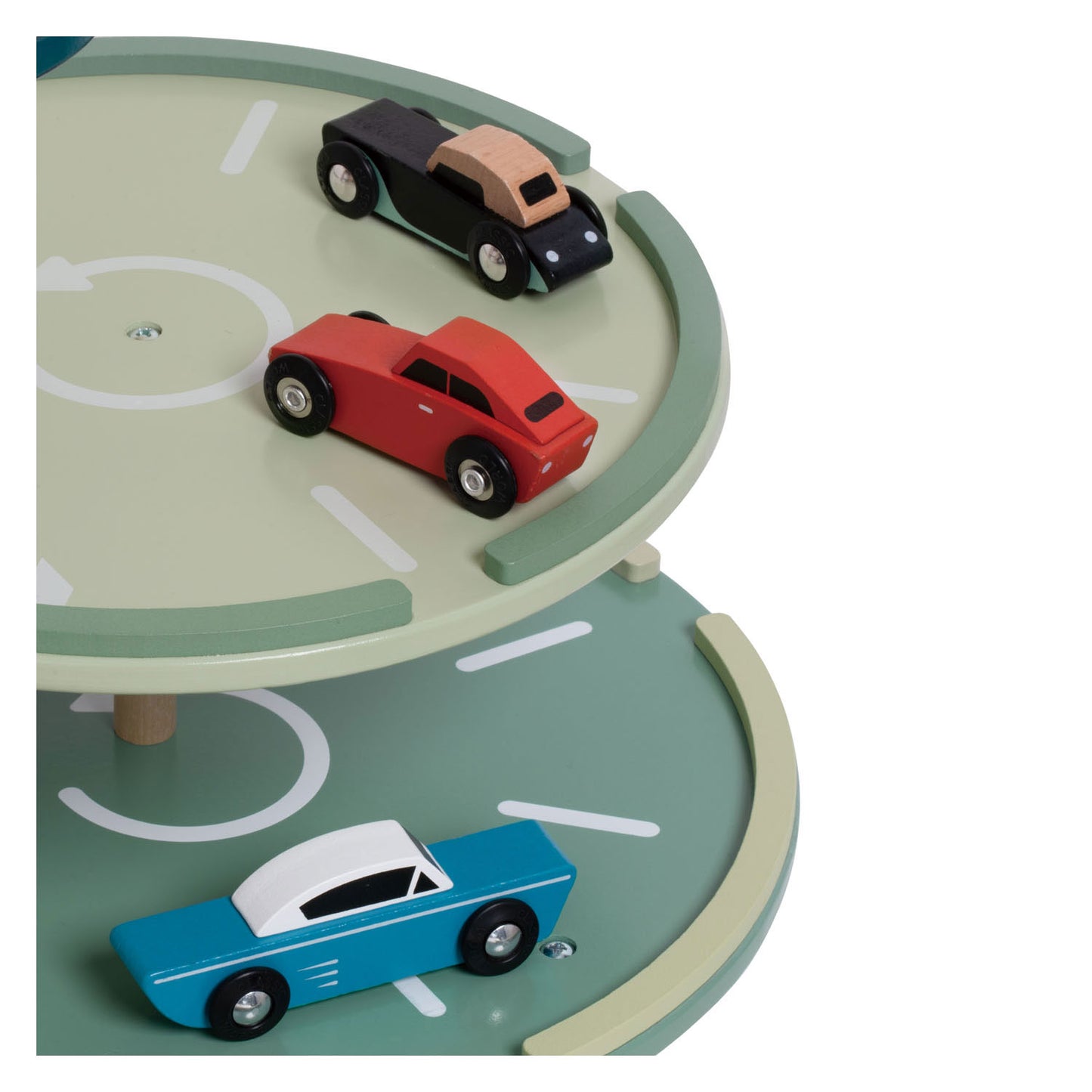 Klassische Welthölzerne -Vintage -Garage mit Autos, 11dlg.