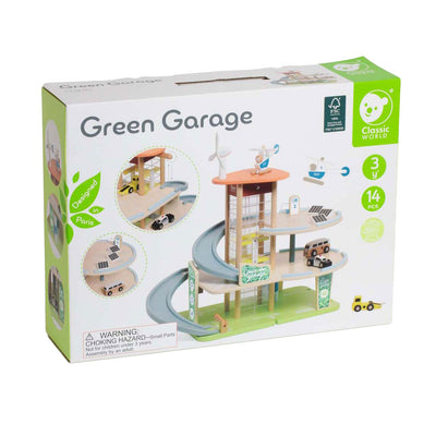 Klassische Welthölzerne nachhaltige Garage mit Accessoires, 19dlg.