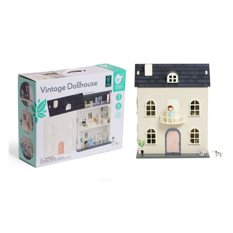 Klassiker World World Wooden Vintage Dollhouse, 36dlg.