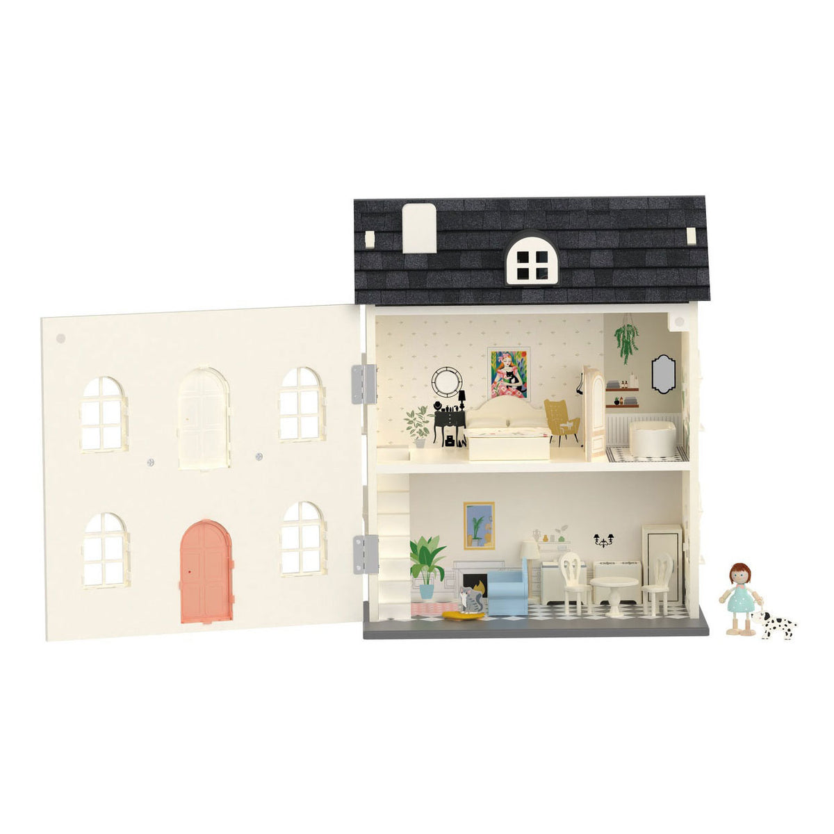 Klassiker World World Wooden Vintage Dollhouse, 36dlg.
