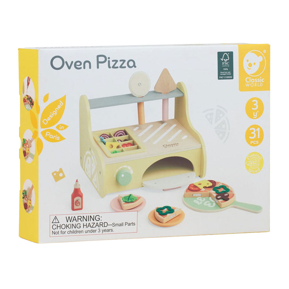 Klassiker World World Wooden Pizza Ofen Play Set, 7dlg.