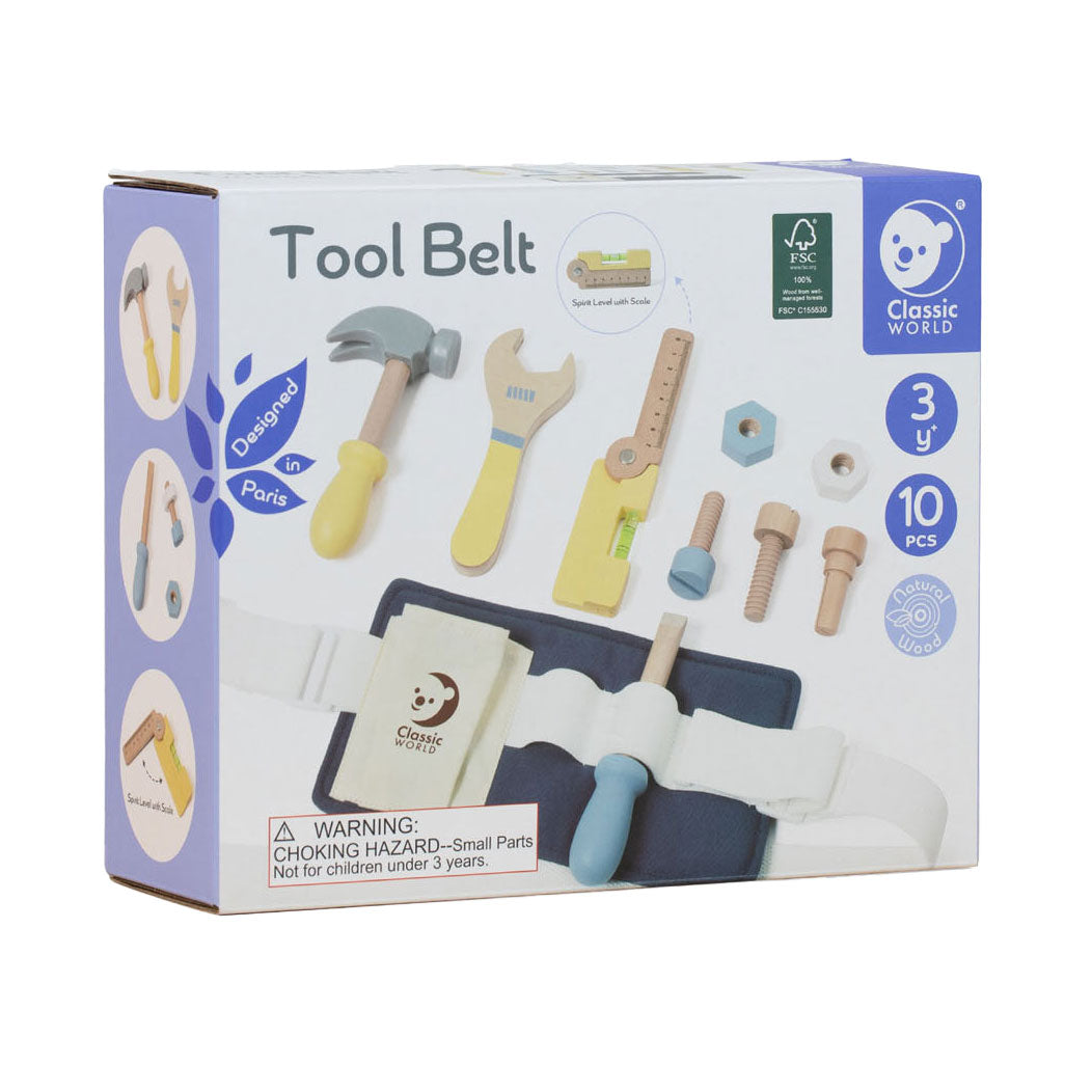 Klassiker World World Wooden Tool Belt, 10dlg.