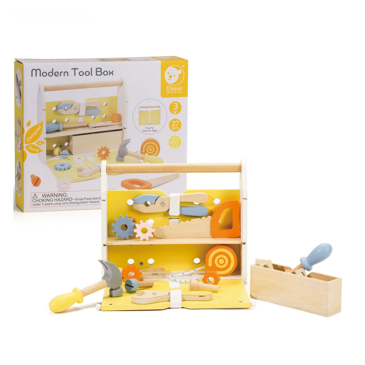 Klassische Welt der Welt Wooden Toolbox Modern, 27dlg.