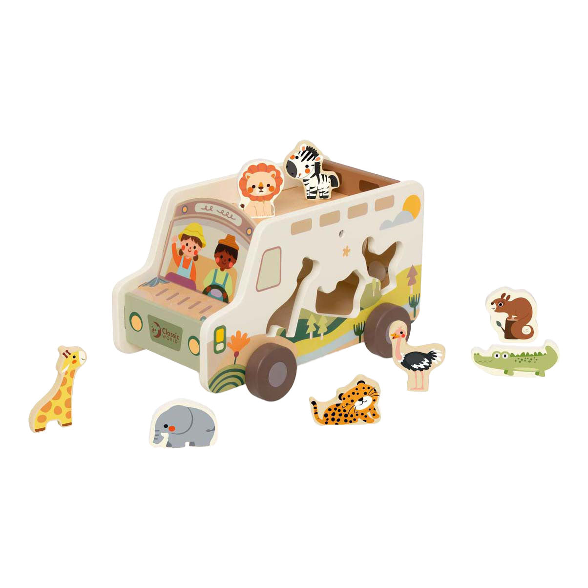 Klassische Welt Holz Adventures Safari Auto Vormstoof, 9dlg.