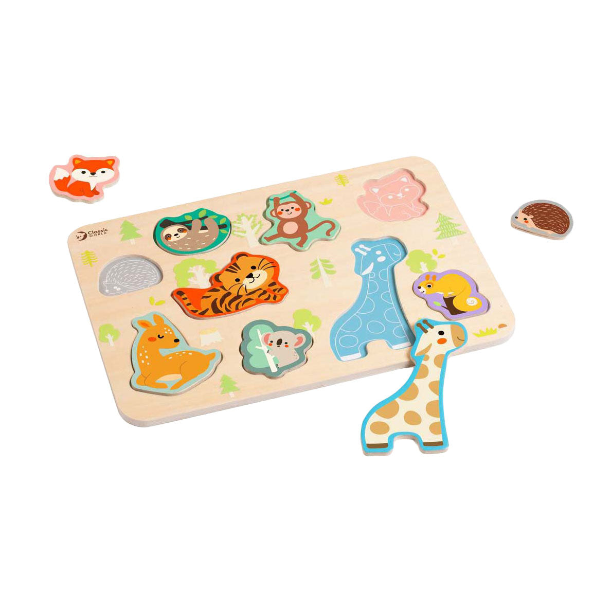 Klassische Welthölzerne -Insent -Puzzle -Tiere, 10st.