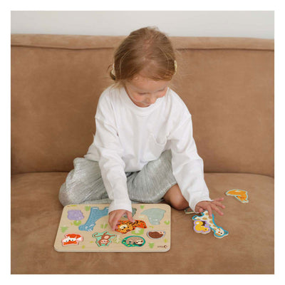 Klassische Welthölzerne -Insent -Puzzle -Tiere, 10st.