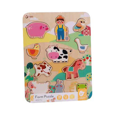 Klassische Welthölzerneinsatzpuzzle Farm, 12st.