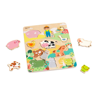Klassische Welthölzerneinsatzpuzzle Farm, 12st.