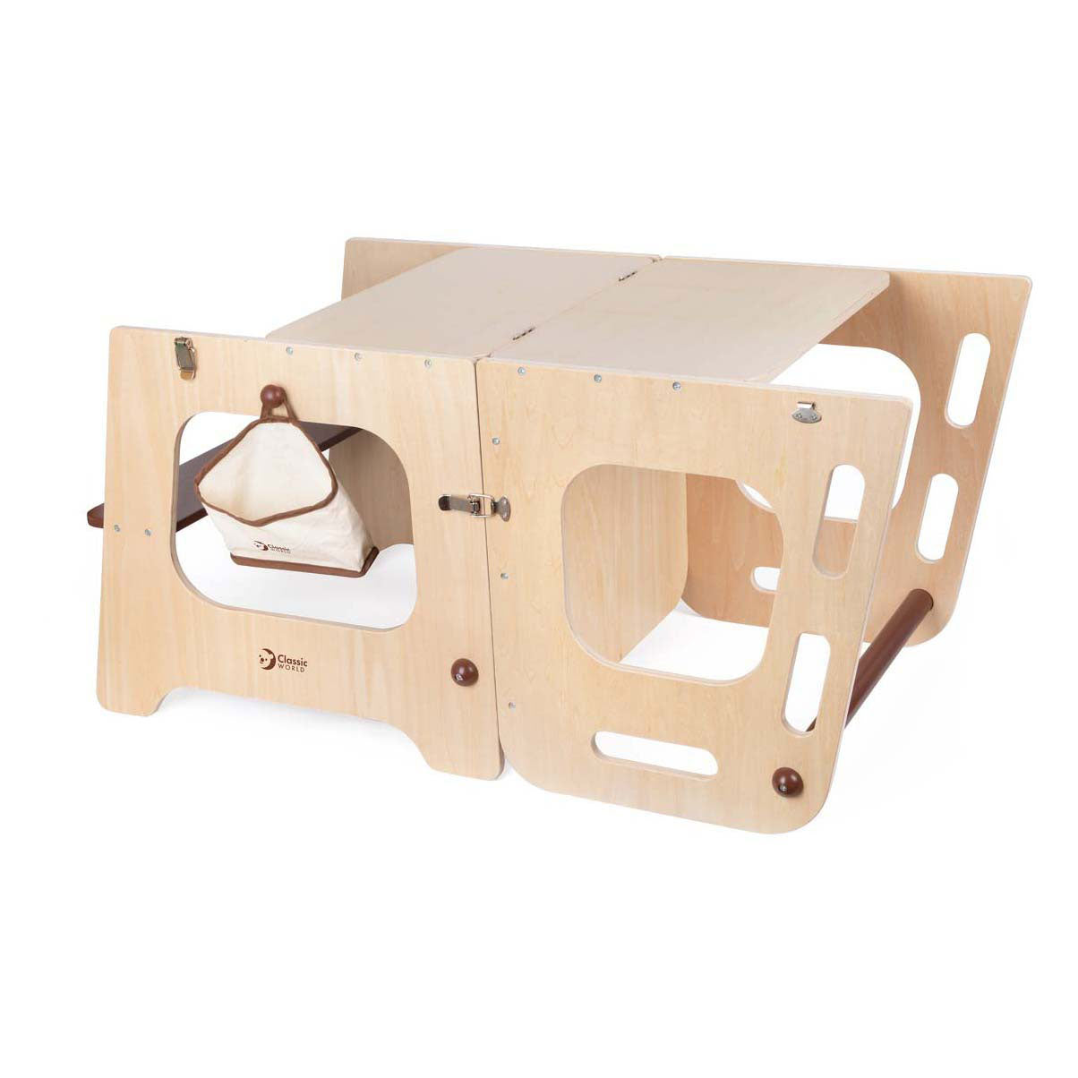 Classic World Houten 2In1 Lernturm und Table einstellbar, 90 cm
