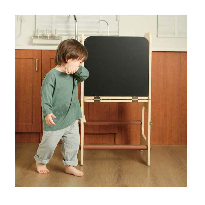 Classic World Houten 2In1 Lernturm und Table einstellbar, 90 cm
